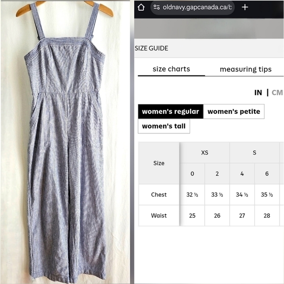 Old Navy Blue & White Stripe Linen Blend Jumpsuit - Picture 16 of 16